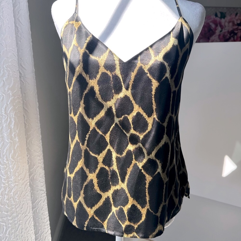 L’agence Leopard silk Cami top. Black lining underneath very comfortable.XS